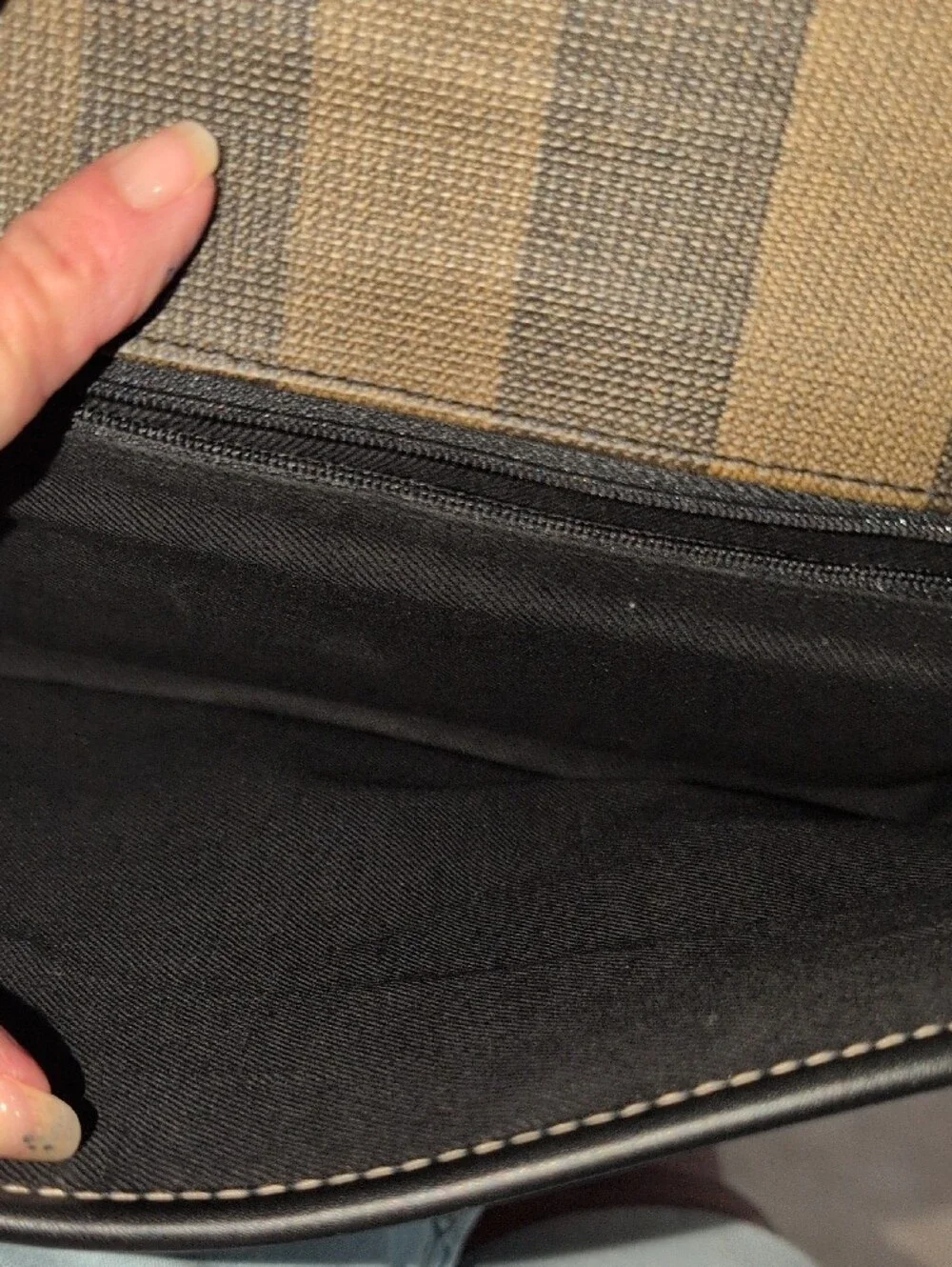 Striped FASHION Envelope Clutch in Black and Brown Stripes